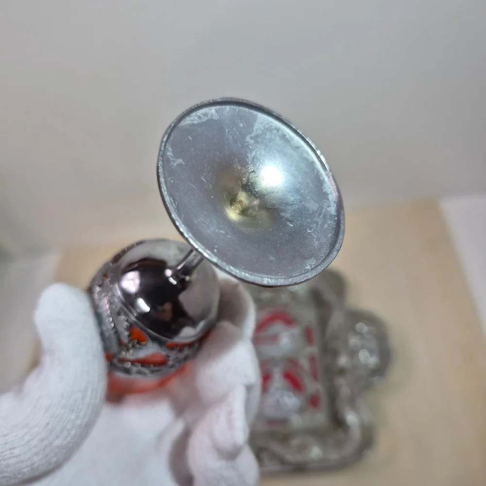 Vintage Japanese Sake Set 6 Red Dragon Cordial Glasses and Matching Serving Tray